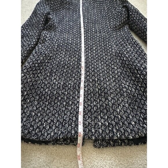 ZARA Tweed Jacket Blazer Full Zip Lined Womens Size Small Black White Office‎ - Picture 12 of 13